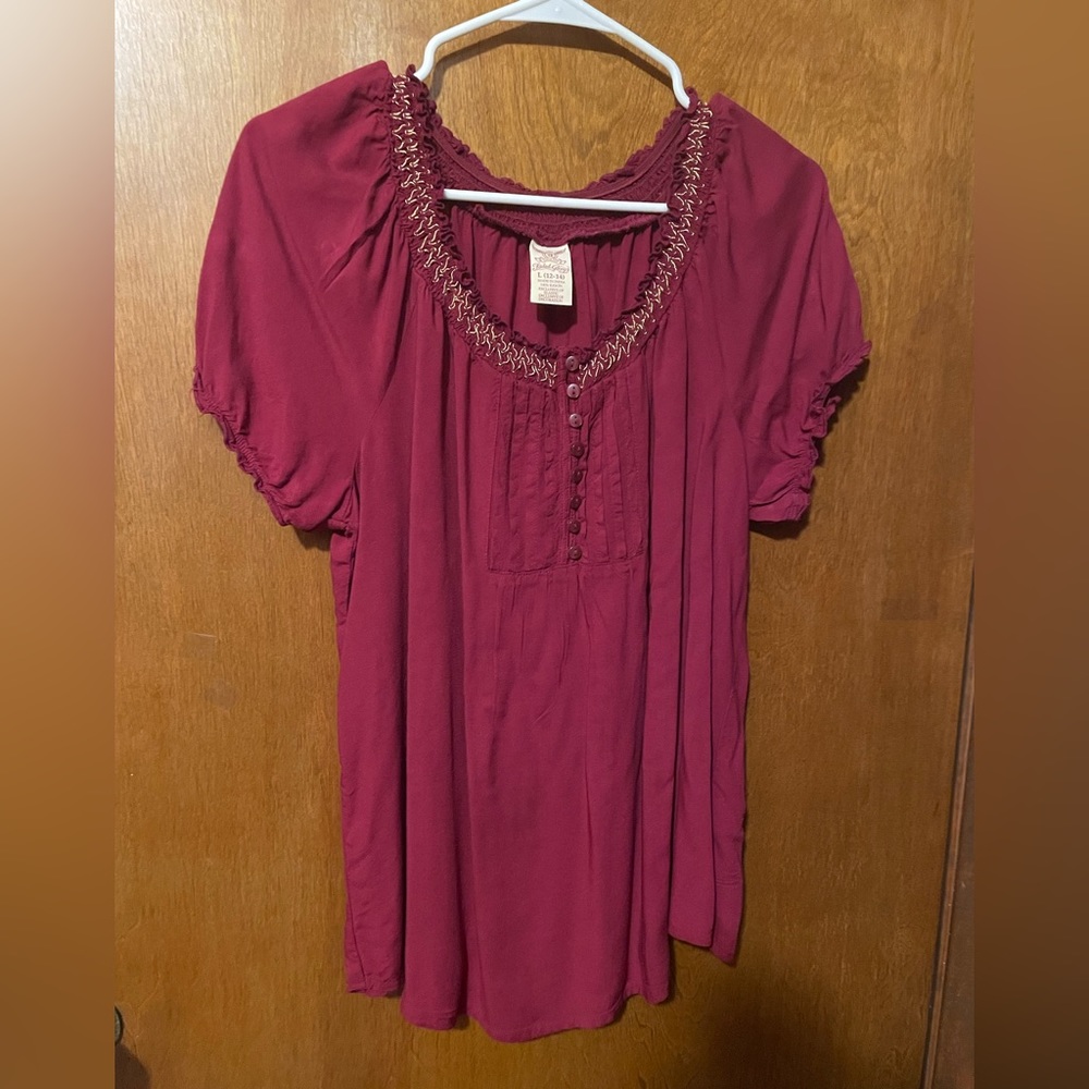 Burgundy tunic top